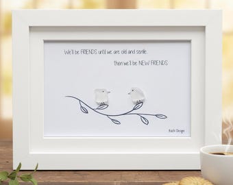 Forever Friends: Old and Senile to New Again - Handcrafted Sea Glass Art Frame