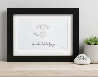 When I Needed a Hand I Found Your Paw - Dog Sea Glass Art, Keepsake Gift