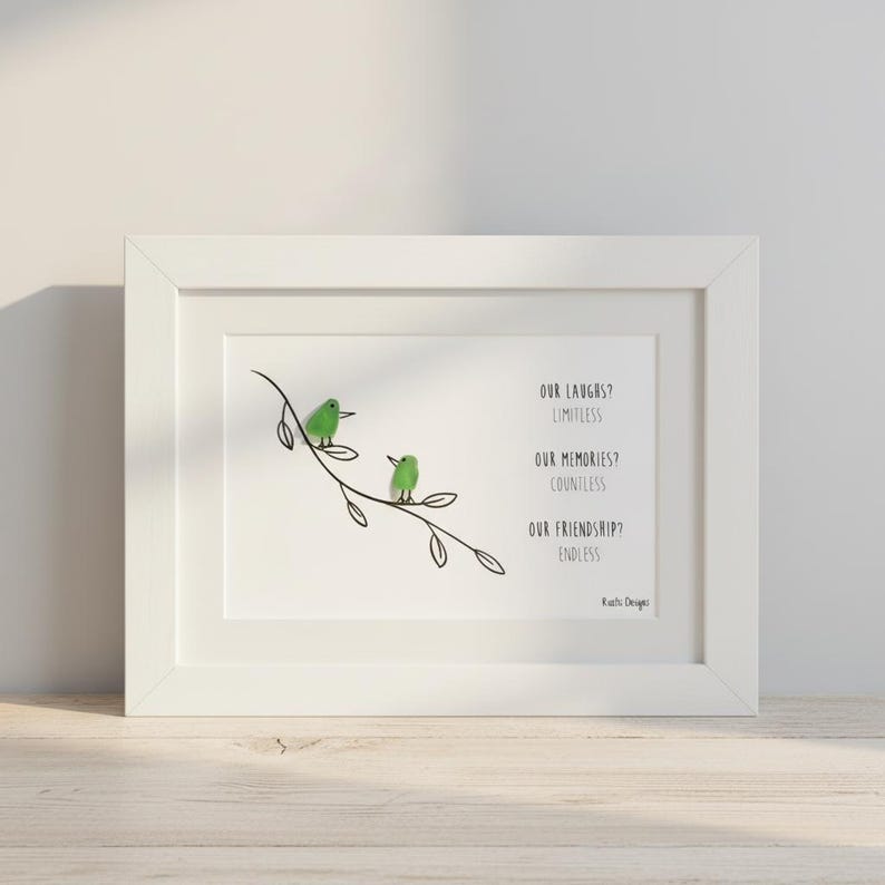 Our Friendship Endless Sea Glass Art Frame