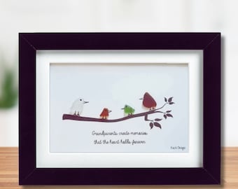 Grandparents Create Memories That the Heart Holds Forever - Sea Glass Art Frame