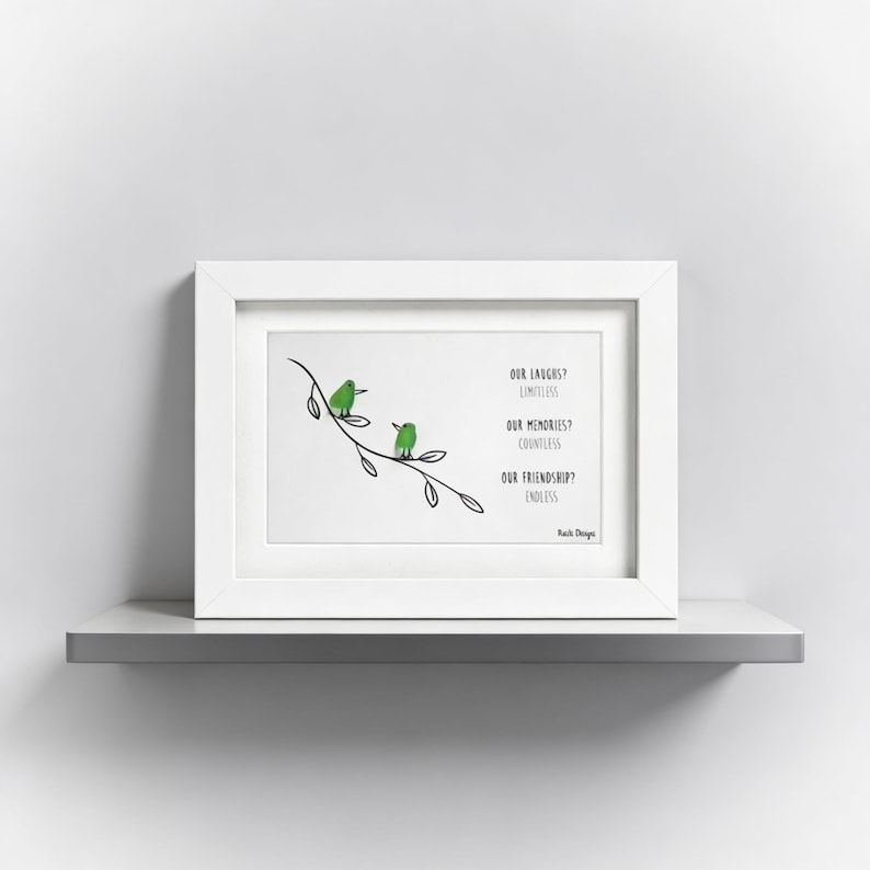 Our Friendship Endless Sea Glass Art Frame