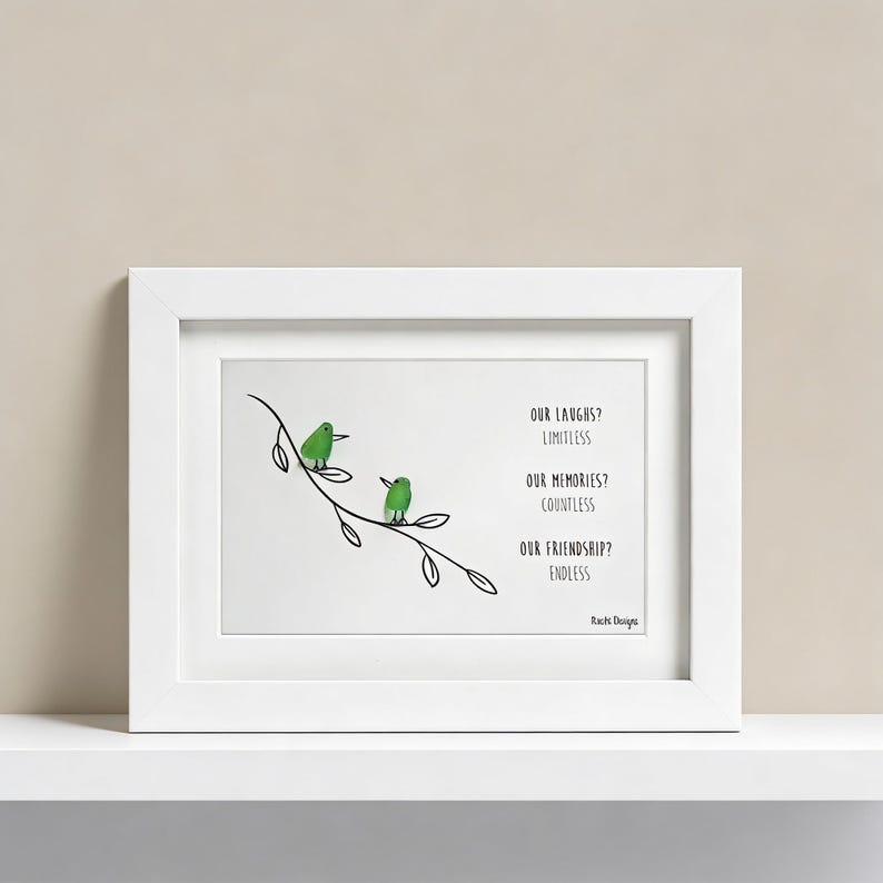 Our Friendship Endless Sea Glass Art Frame