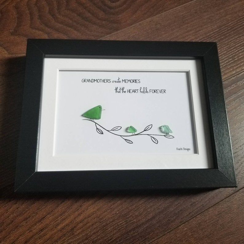 Grandmother Sea Glass Frame/Grandma Gift/Grandmother gift/Mom Etsy