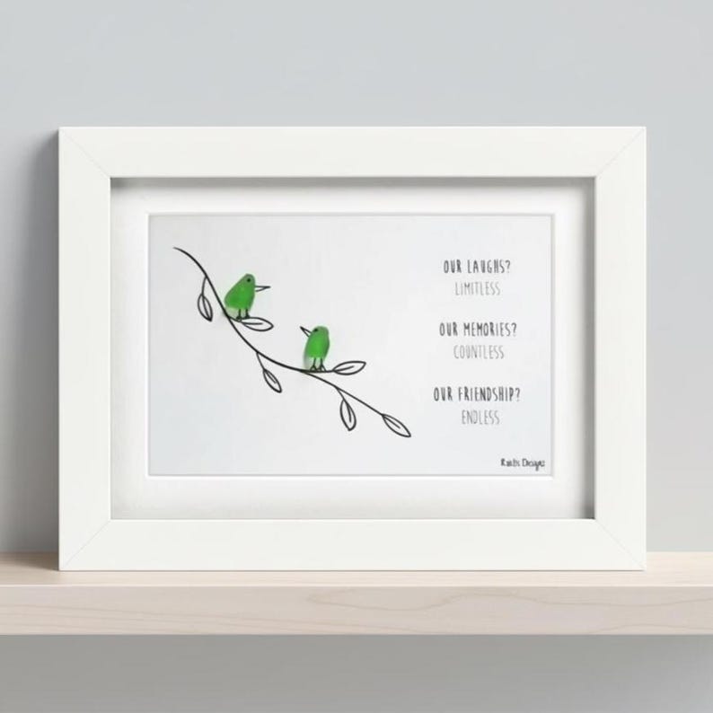 Our Friendship Endless Sea Glass Art Frame