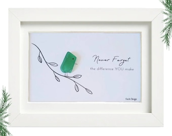 Never Forget The Difference You Make, Sea Glass Art Frame