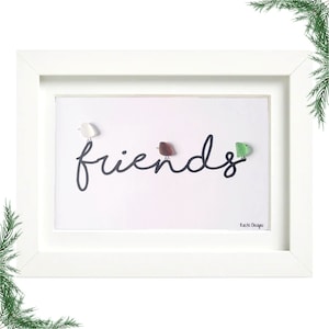 Sea Glass Art Picture - Friends Personalized Gift