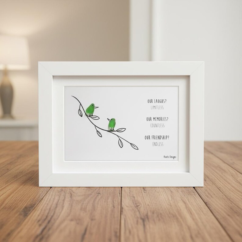 Our Friendship Endless Sea Glass Art Frame