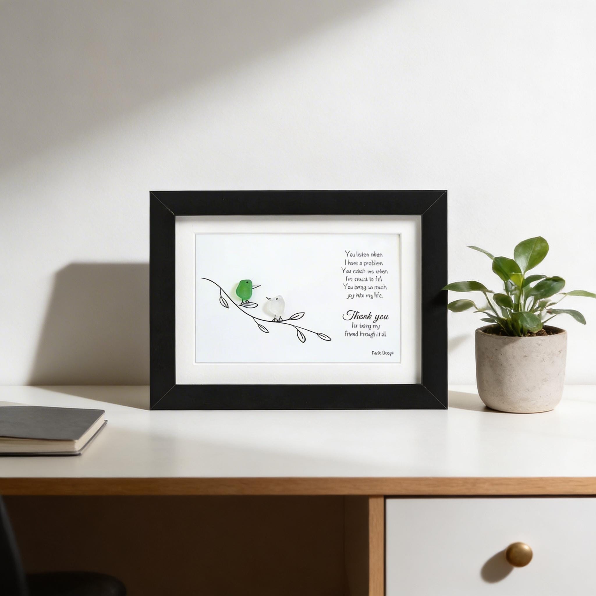 Sea Glass Art - Thank You for Being My Friend | Friendship Quote Gift ...