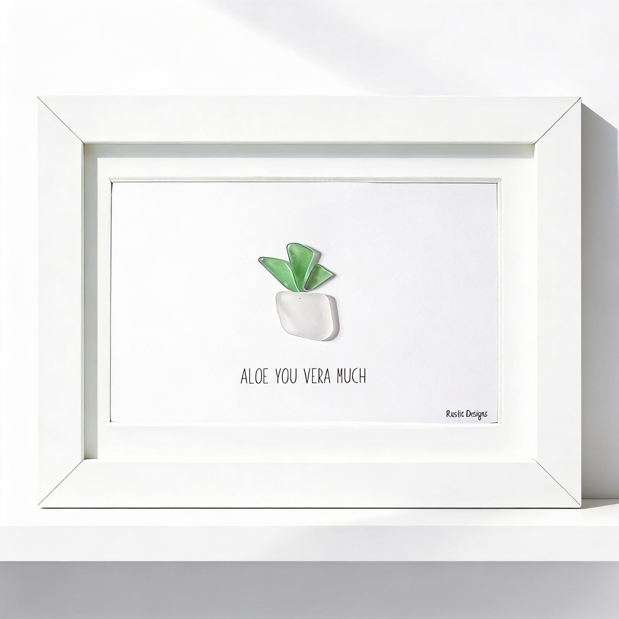 Sea Glass Art - Aloe You Vera Much, Anniversary Gift - Etsy