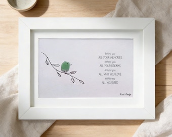 Graduation – All Your Memories, Dreams, and Love - Sea Glass Art Frame  | Keepsake Gift for Grad