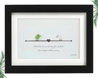 It's the Friends We Meet Along the Way - Sea Glass Art Frame