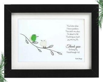 A Special Friend Thank You Gift- Friendship Sea Glass Art