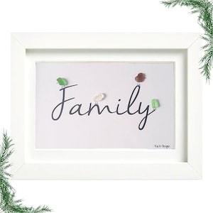 Sea Glass Art - Family of Four – Unique Family Artwork | Thoughtful Home Decor
