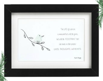 Footprints of a Lifetime Inspirational Sea Glass Art Frame