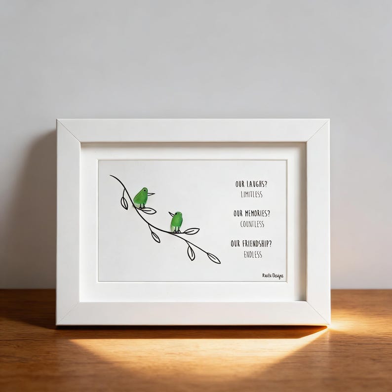 Our Friendship Endless Sea Glass Art Frame
