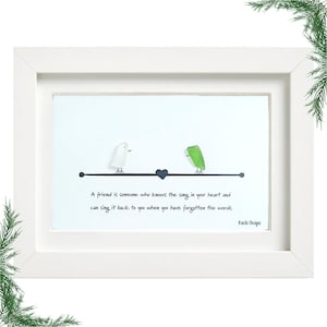 Sea Glass Art - A Friend Knows the Song in Your Heart | Meaningful Friendship Gift