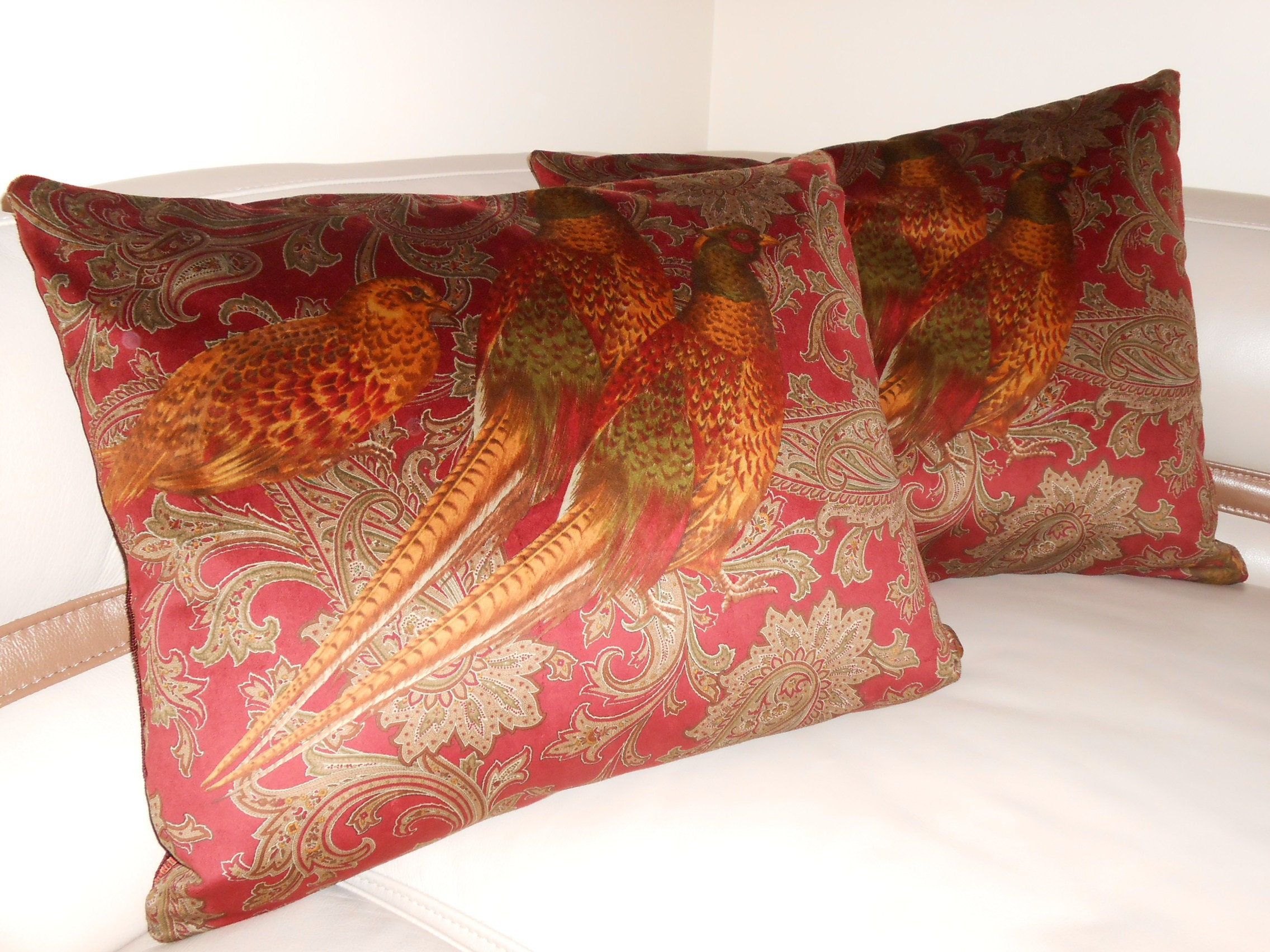 Ralph Lauren Throw Pillows Printed Velvet Fabric HUNTING MANOR - Etsy