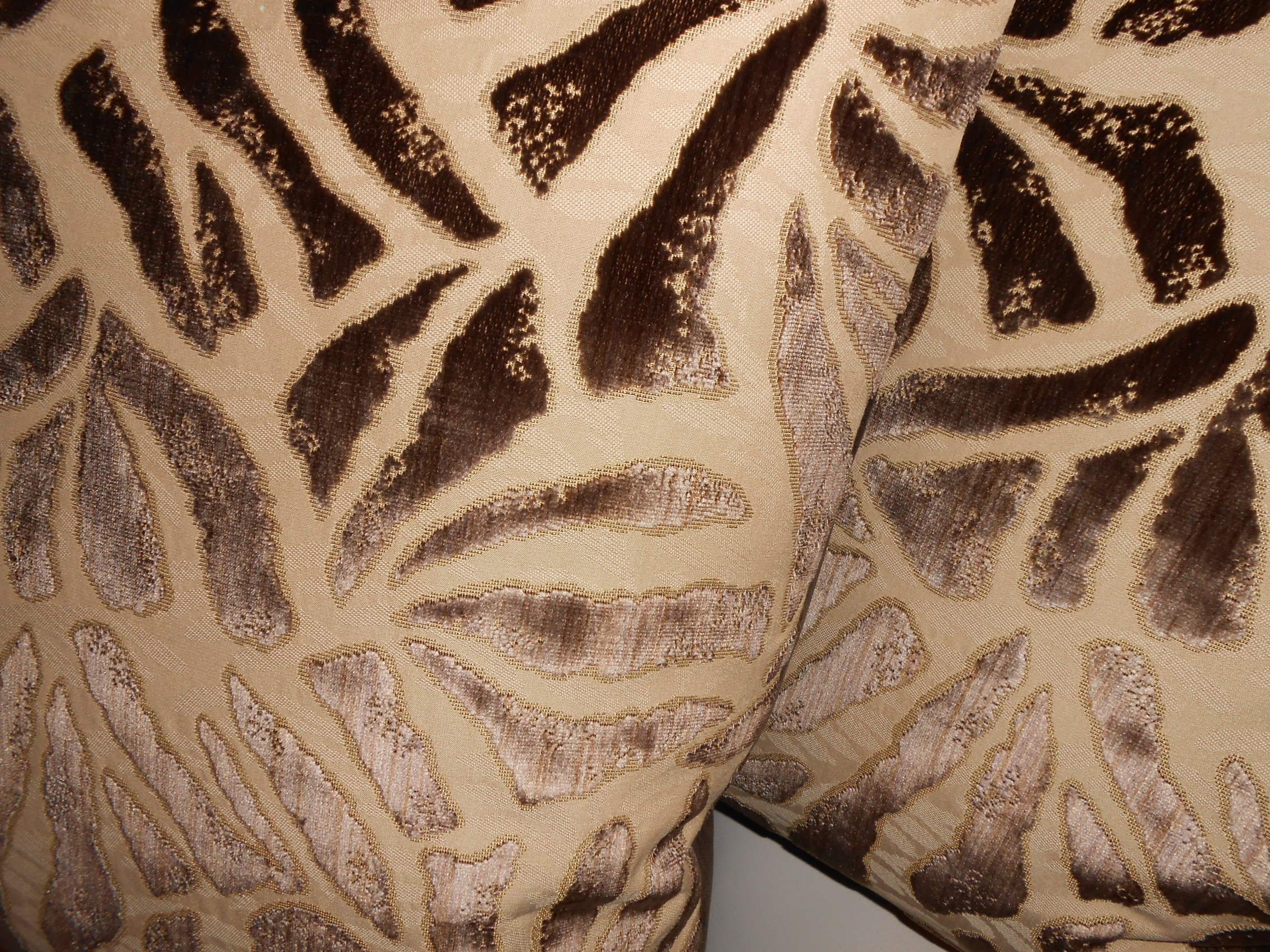 Nancy Corzine Fabric Throw Pillows Cut Velvet Fabric Cavallo Pattern