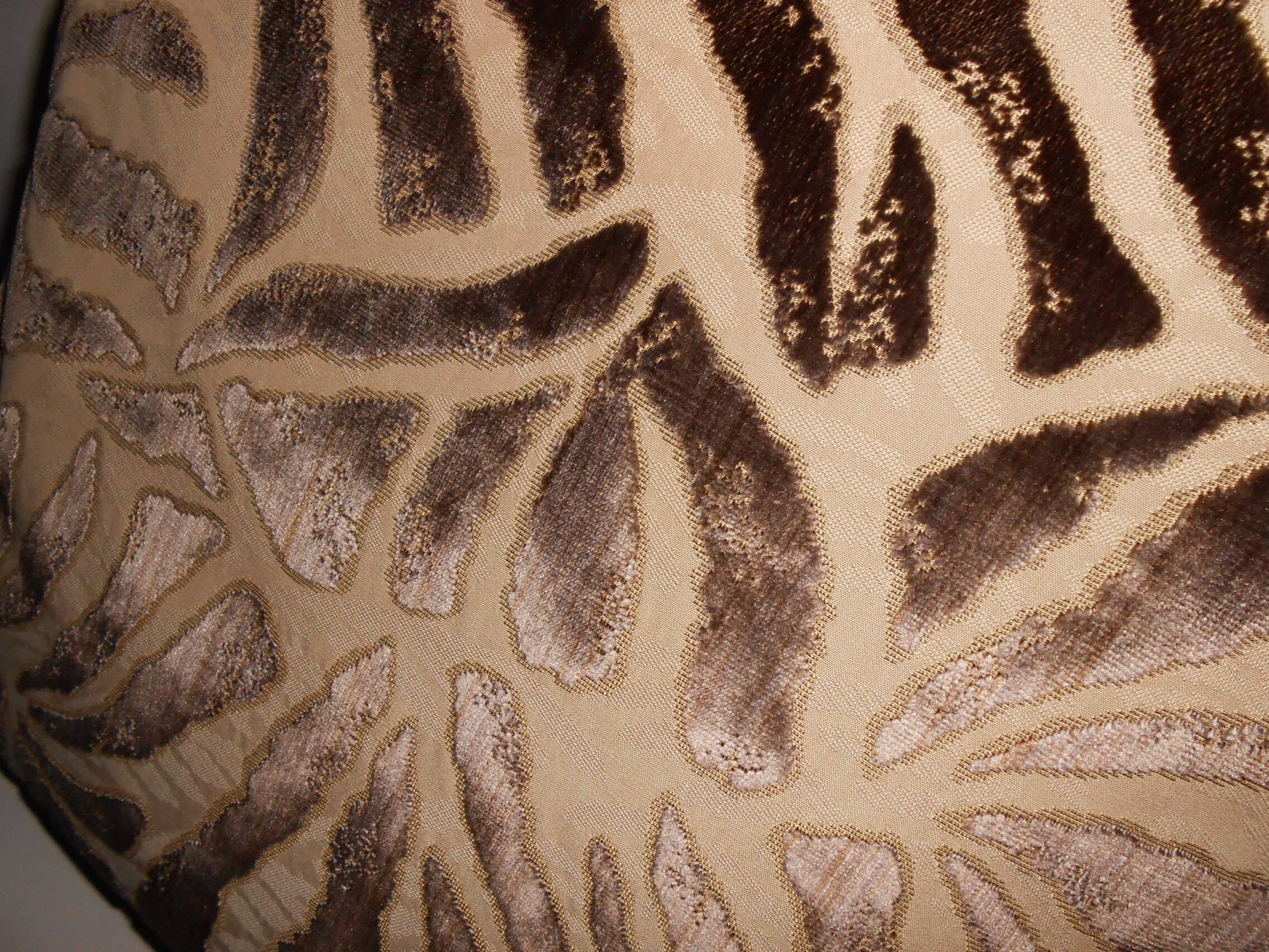 Nancy Corzine Fabric Throw Pillows Cut Velvet Fabric Cavallo Pattern