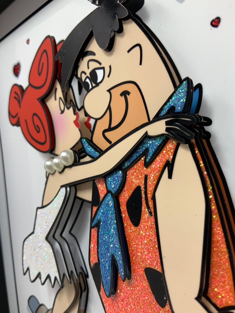 Fred and Wilma Love 3D Art