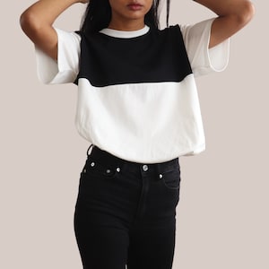 Monochrome T-Shirt Women&#39;s UK - Black and White - 100% Organic Cotton