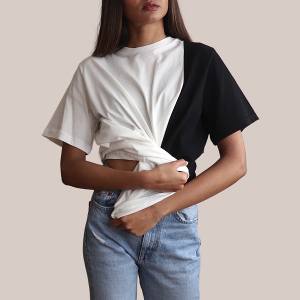 Monochrome T-Shirt Women's UK - Black and White - 100% Organic Cotton