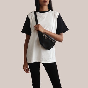 Monochrome T-Shirt Women's UK Black and White 100% Organic Cotton image 2