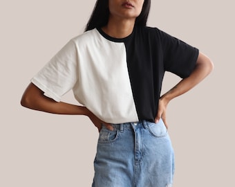 Monochrome T-Shirt Women's UK - Black and White - 100% Organic Cotton