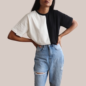 Monochrome T-Shirt Women&#39;s UK - Black and White - 100% Organic Cotton