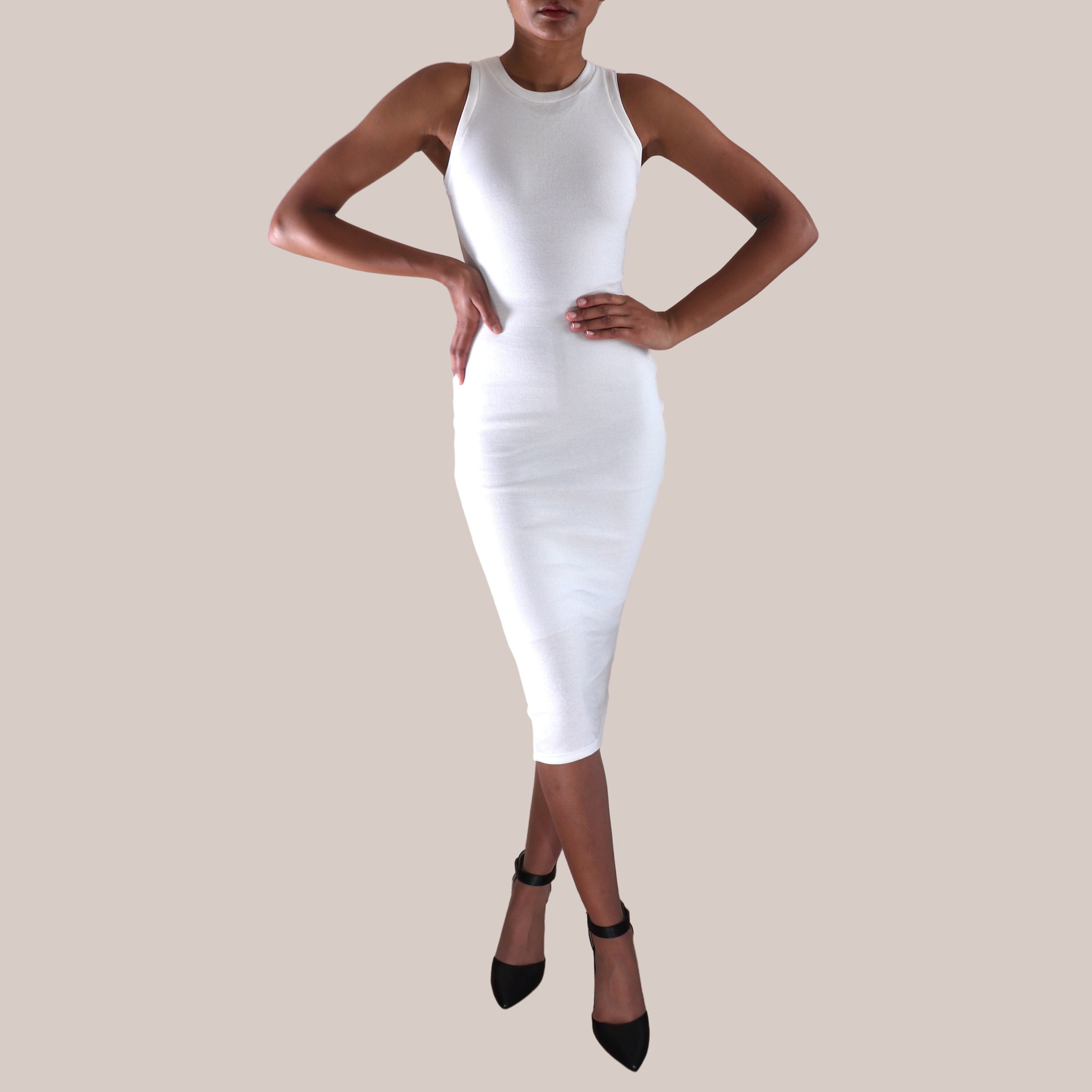 Bodycon Midi Dress 100% Cotton - Etsy Singapore