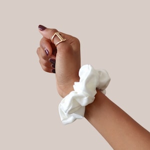White Hair Scrunchies/Accessories Women UK - 100% Organic Cotton