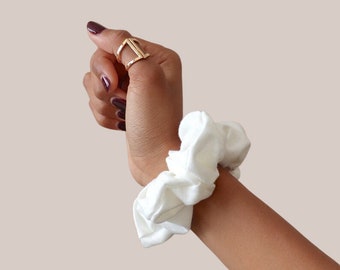 White Hair Scrunchies/Accessories Women UK - 100% Organic Cotton