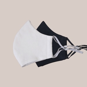 Set of 2 Double Layered Face Mask Washable & Reusable with Adjustable Elastic UK - 100% Organic Cotton