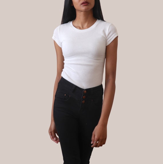 Slutning aflivning blyant White Cap Sleeve T-shirt Womens UK 100% Organic Cotton - Etsy
