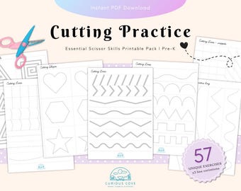 Scissor Cutting Practice Strips Bundle | Fine Motor Skill Worksheets