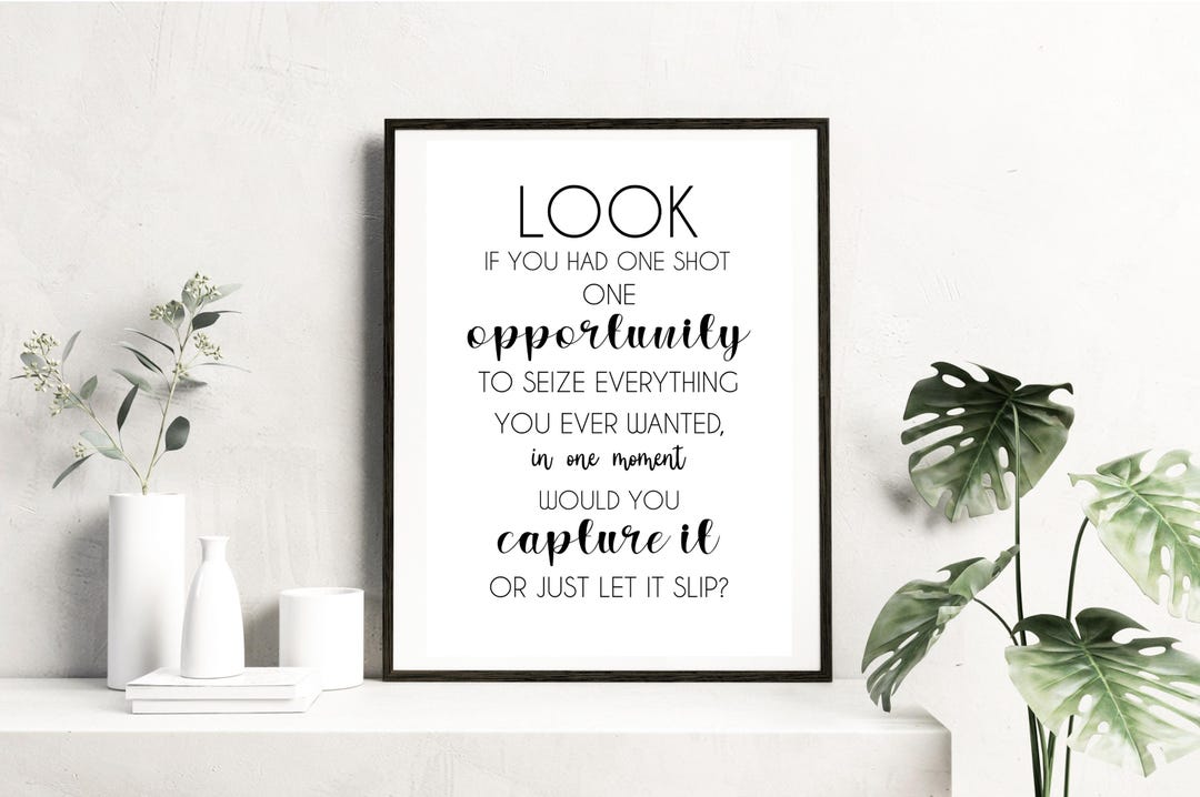 One Shot, One Opportunity - Lose Yourself - [instant Download] - Etsy