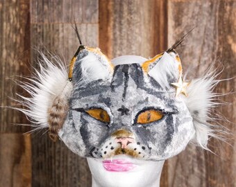 Masque de lynx fait main