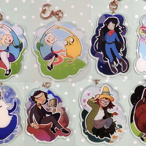 Adventure Time/Fionna and Cake 3.5" double sided acrylic charms
