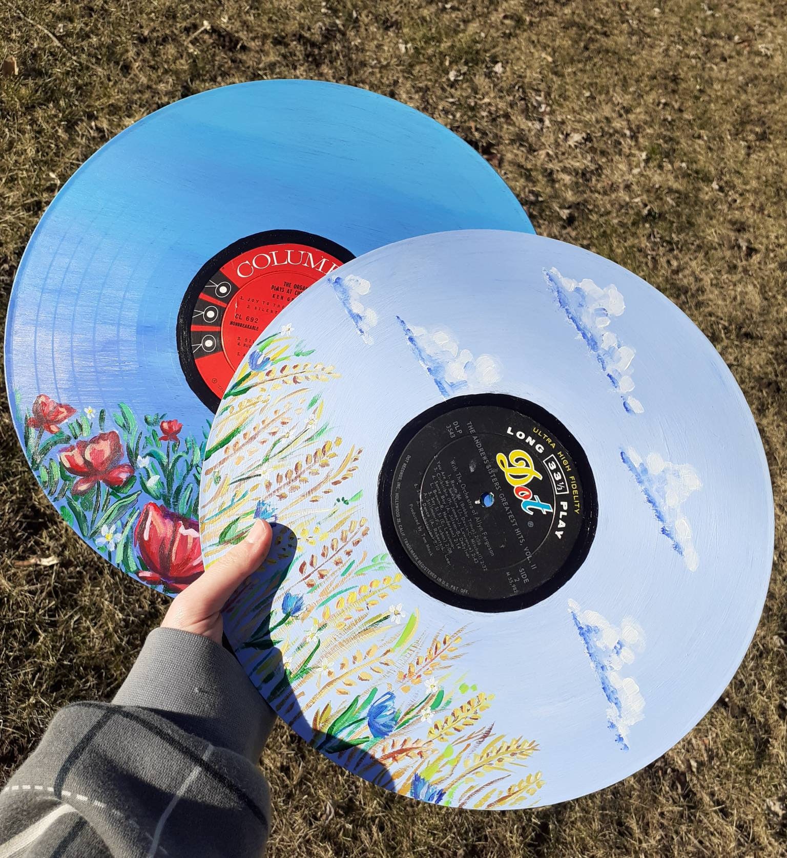 Décor mural art mural disque vinyle peint à la main de 12 | Etsy