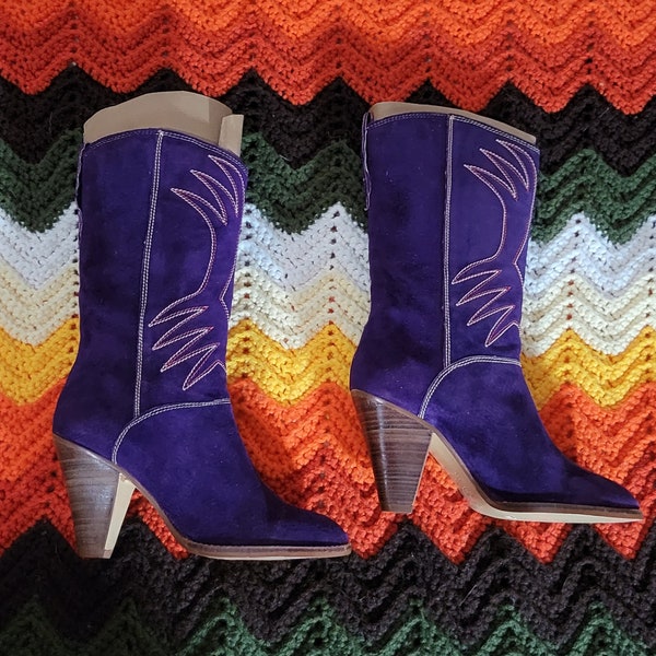 Womens Purple Cowboy Boots - Etsy
