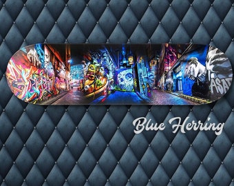 Graffiti Wall Art, Skateboard Deck, Street Art on canvas, Melbourne Photography, Birthday gift for him, Teen Room Decor, Boyfriend love you