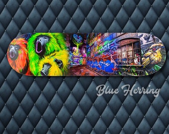 Skateboard Deck Wall Art, Graffiti Street Art, Photography Collage, Melbourne Print, teenage boy girl room decor, boyfriend gift, travel art