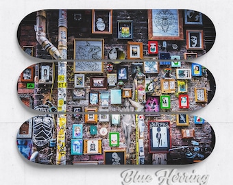 Graffiti Artwork, Street Art Decor, Skateboard Deck Wall Art, Three Piece Wall Art, Melbourne Australia, teenager room, one of a kind art