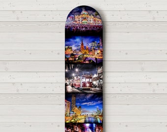 Skateboard Decor, Skatedeck Wall Art, Melbourne Australia, Flinders Street, Tram Art, Graffiti Street Art, Travel Decor, Birthday Gift