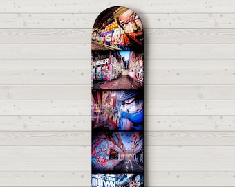 Graffiti Street Art, Skateboard Wall Art, Melbourne Photograph, Skate Deck Decor, Hosier Lane, Apartment Decor, Travel Gift, Boyfriend Gift