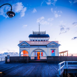 St.Kilda Pier, Melbourne Photograph, St Kilda Print, Australia Travel Poster, Beach Decor, coastal wall art, seaside canvas, sunset photos
