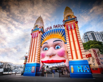 Luna Park Sydney, Australia Photograph print, near Harbour Bridge and Opera House, nursery wall art, kids decor, Travel Poster Birthday Gift