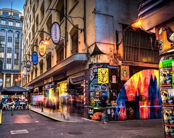 Custom Canvas Graffiti Art, Street Art Print, Melbourne Photograph, Degraves Street, Urban Wall Art, laneway photo, Large canvas wall art