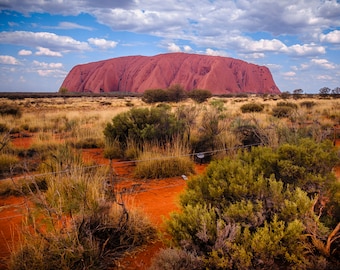 Ayers Rock, Uluru Print,  Australia Photography, Travel Poster, National Park Art, Desert Wall Art, Alice Springs, Aboriginal Art Print