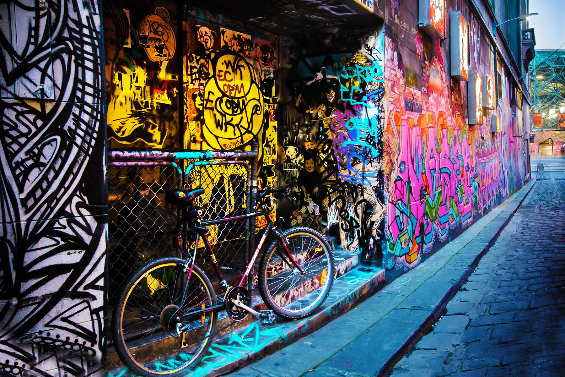 Graffiti Wall Art, Street Art Print, Colour Street, Melbourne Poster